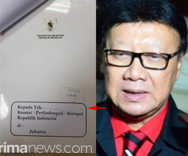  Amplop Undangan Kemendagri Sebut KPK "Komisi Perlindungan Korupsi", Netizen: Singkatan yang jujur 