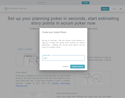 Creating and adding yourself to the Planning Poker session on ScrumPoker-online.org