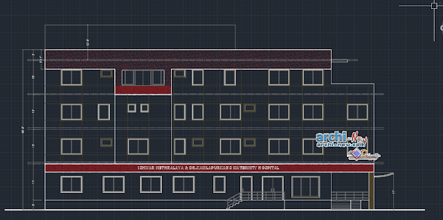 Worktops hospital and elevations in AutoCAD 