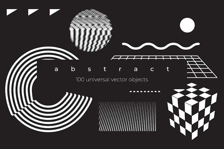 Monogram Abstract. 100 Universal Vector Objects create your own DIY projects using your Cricut Explore, Silhouette Cameo and more.