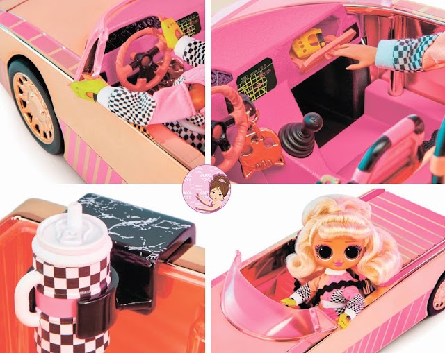Pink L.O.L. Surprise Car Playset: Racing Coupe with a Pool for O.M.G. Dolls