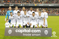 VALENCIA C. F. - Temporada 2018-19 - Neto, Gabriel Paulista, Garay, Kondogbia, Santi Mina y Gonçalo Guedes; José Luis Gayá, Carlos Soler, Rodrigo, Coquelin y Daniel Wass. VALENCIA C. F. 0 GIRONA F. C. 1 (Pere Pons). 03/11/2018. Campeonato de Liga de 1ª División, jornada 11. Valencia, estadio de Mestalla.