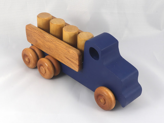 Wooden Toy Lorry Truck, Handmade and Painted in Your Choice of Colors and Amber Shellac, from Easy 5 Truck Fleet Collection, Made To Order