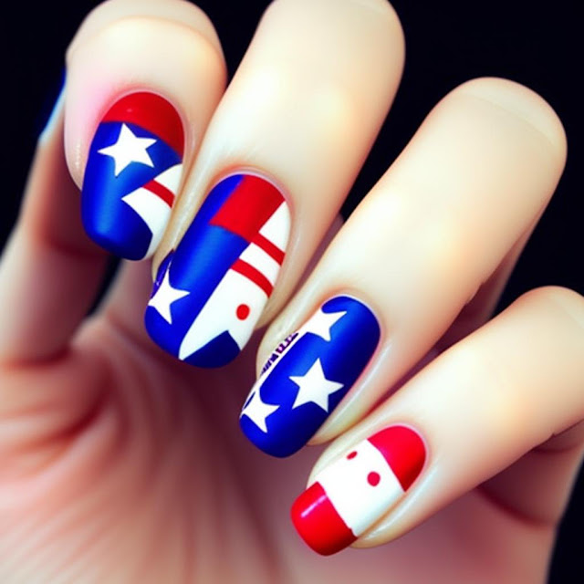 Nail design ideas for the 4th of July, American flag nail art, patriotic