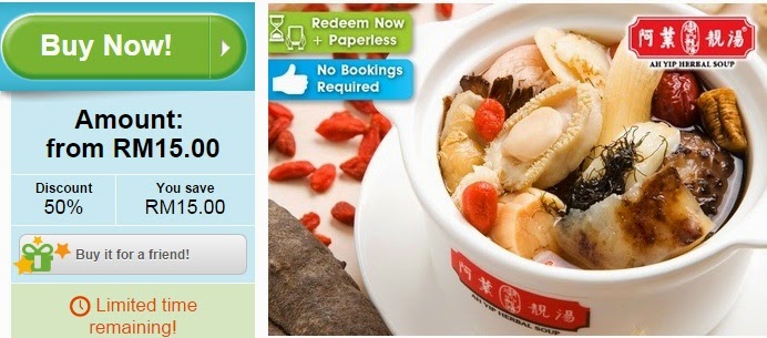  Ah Yip Herbal Soup Cash Voucher, Groupon offers, discount, Groupon Malaysia