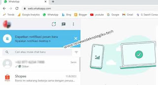 berhasil membuka whatsapp web di laptop