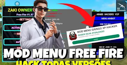 DOWNLOAD NOVO HACK Free FIRE MOD MENU VIP ATUALIZADO GRÁTIS 100