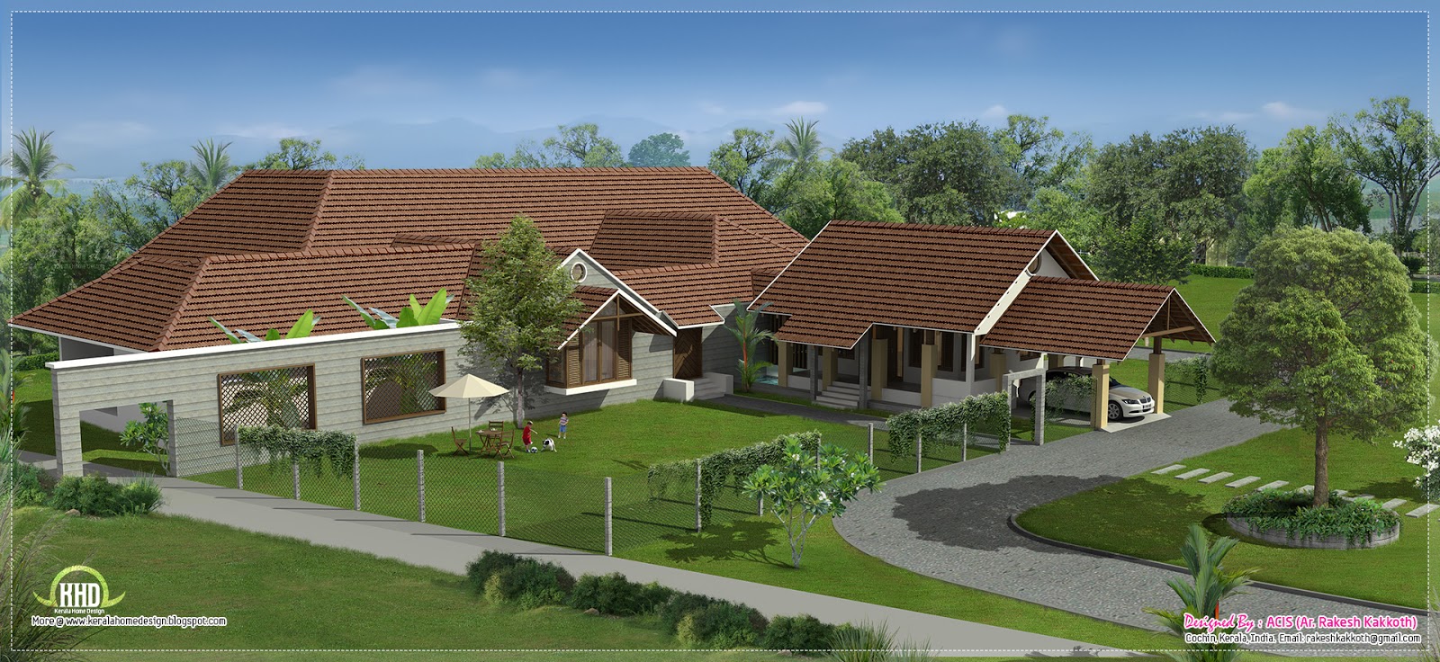 Luxury bungalow  exterior design  Home  Kerala  Plans 
