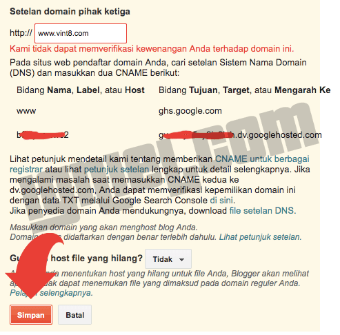 Cara Setting Custom Domain Blogspot Gratis Terbaru