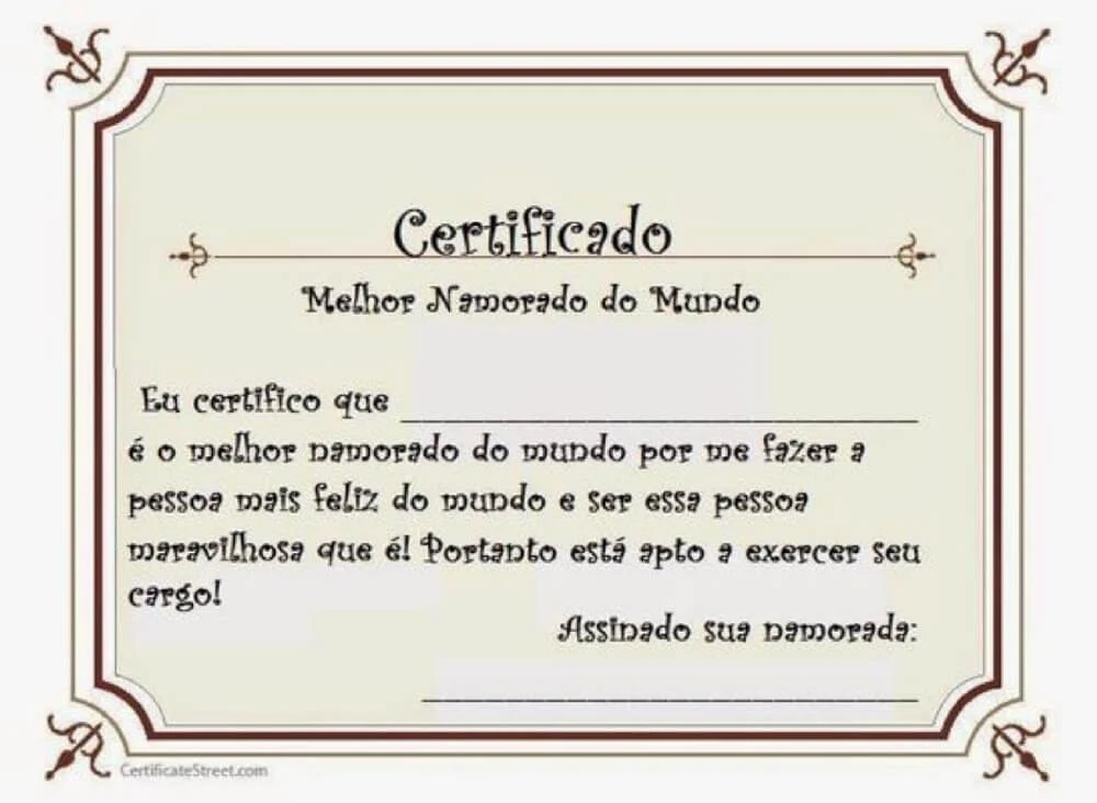 Certificados de Melhor Namorado do Mundo: como surpreender o seu amor no Dia dos Namorados