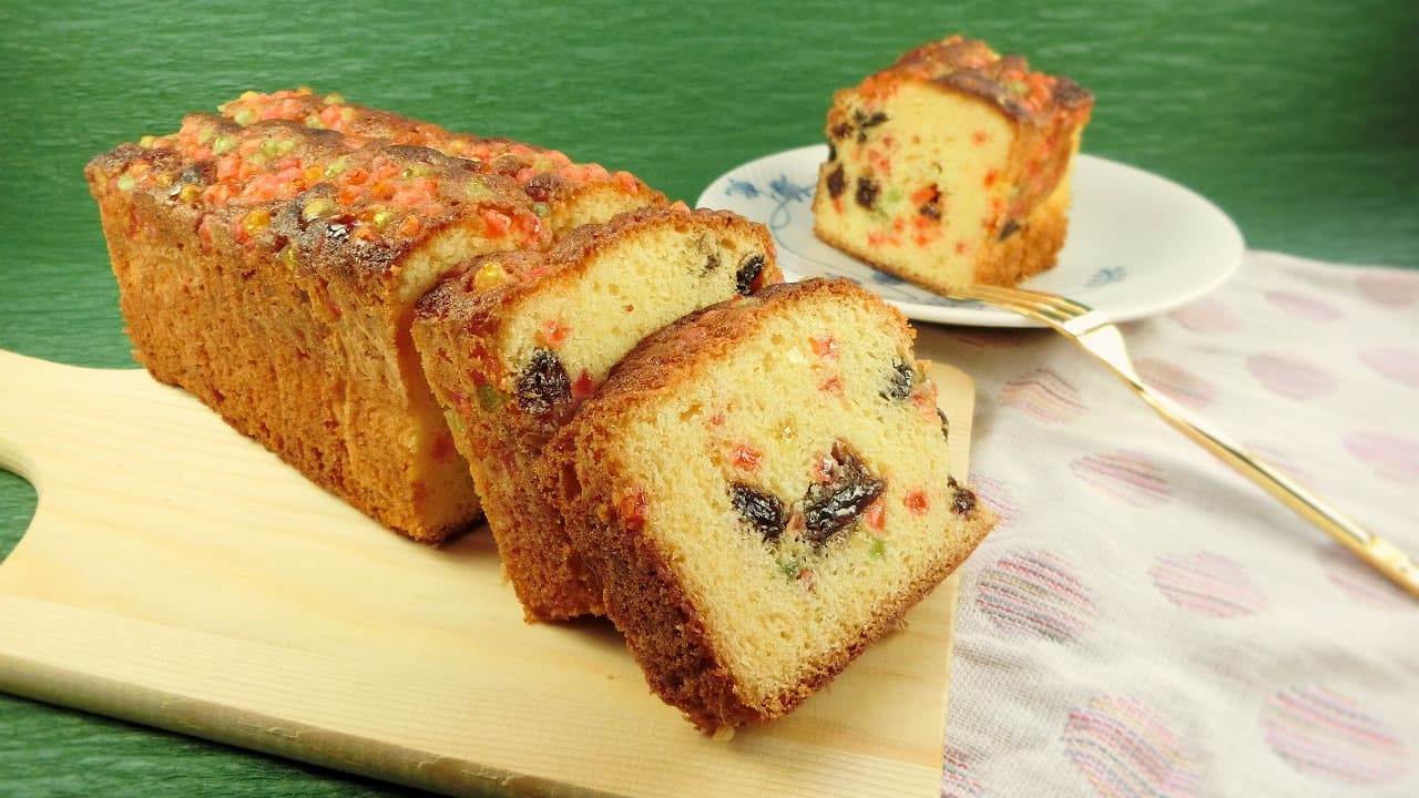 ラムレーズンとミックスゼリーたっぷり カラフルパウンドケーキ 銀木食堂のごはん日記