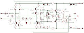 100W Hi-End Audio Amplifier SymAsym5 electronic schematics with explanation