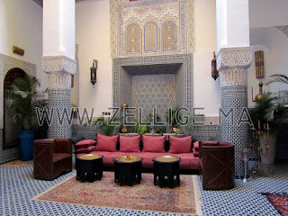 colonnes en zellige marocain du fes fassi