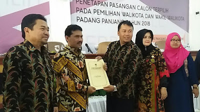 KPU Tetapkan Fadly Amran-Asrul Wako dan Wawako Padangpanjang