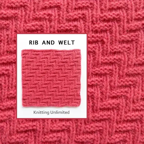 Free Knitting Pattern You'll Love, Rib and Welt Knit Purl Square 30