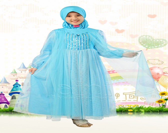  Model  baju  gamis  anak  perempuan  umur  8 tahun  Jaman Sekarang