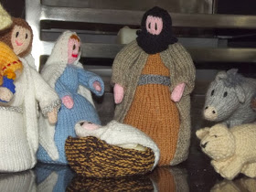 knitted nativity set