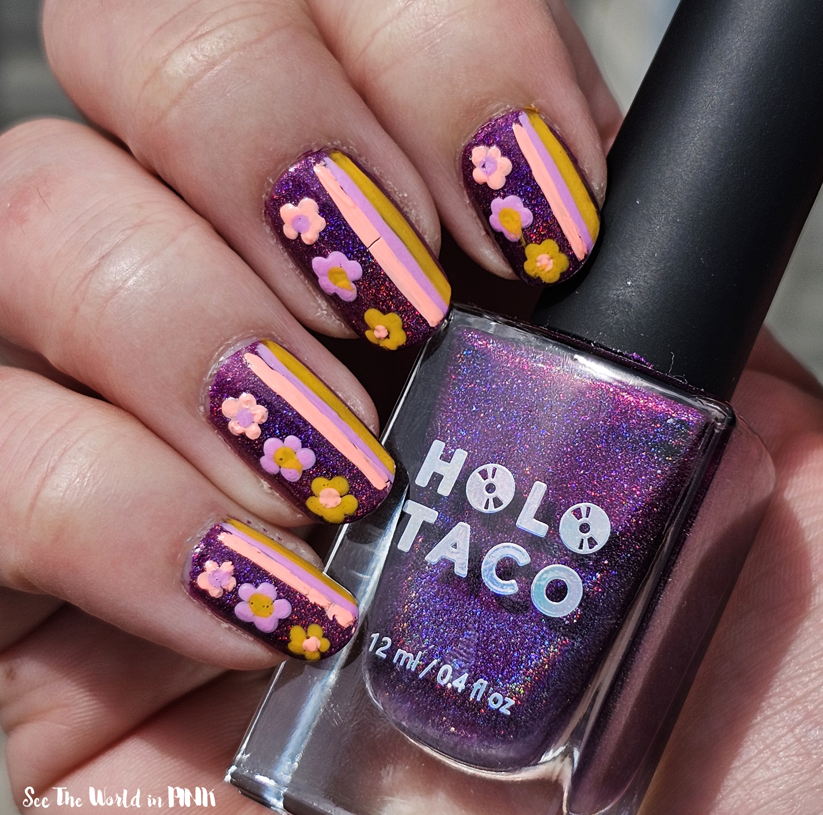 Manicure Monday - Holographic Spring Florals