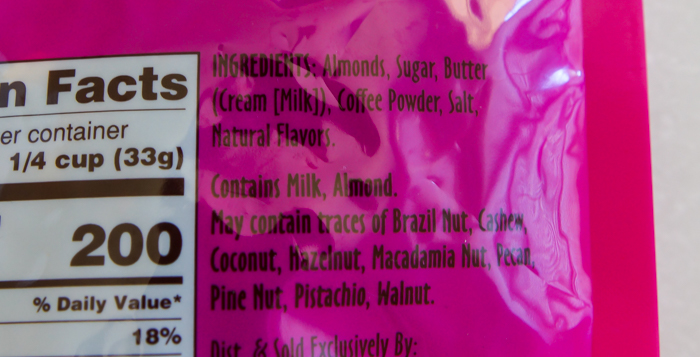 Trader Joe's Caramel Coffee Almonds ingredients