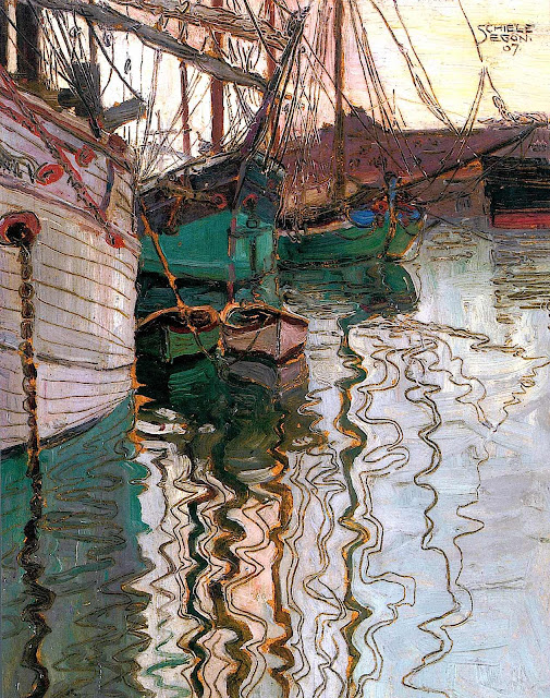 Egon Schiele 1907, water reflection