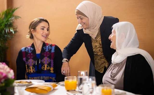 Queen Rania of Jordan hosted a group of local women over Iftar in the governorate of Irbid