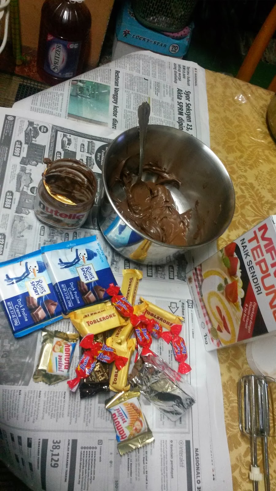 Mummy Daddy Mamam: Nutella Chocolate Cake Resepi + Daim 