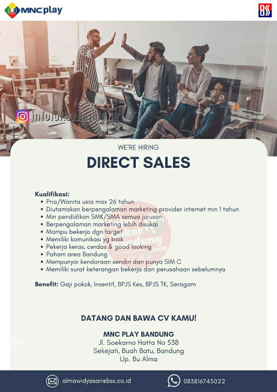 Lowongan Kerja Direct Sales MNC Play Bandung Mei 2021