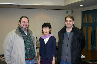 Jonathan Eller, Mizuko, and David Patterson at the JEMA Plenary Session 2009 in Ochanomizu Tokyo Japan