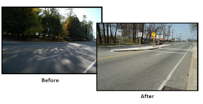 New midblock crosswalk installed on Piney Branch Road