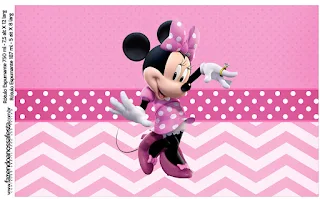 Coqueta Minnie en Rosa: Etiquetas para Candy Bar para Imprimir Gratis. 