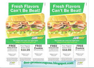 Free Printable Subway Coupons