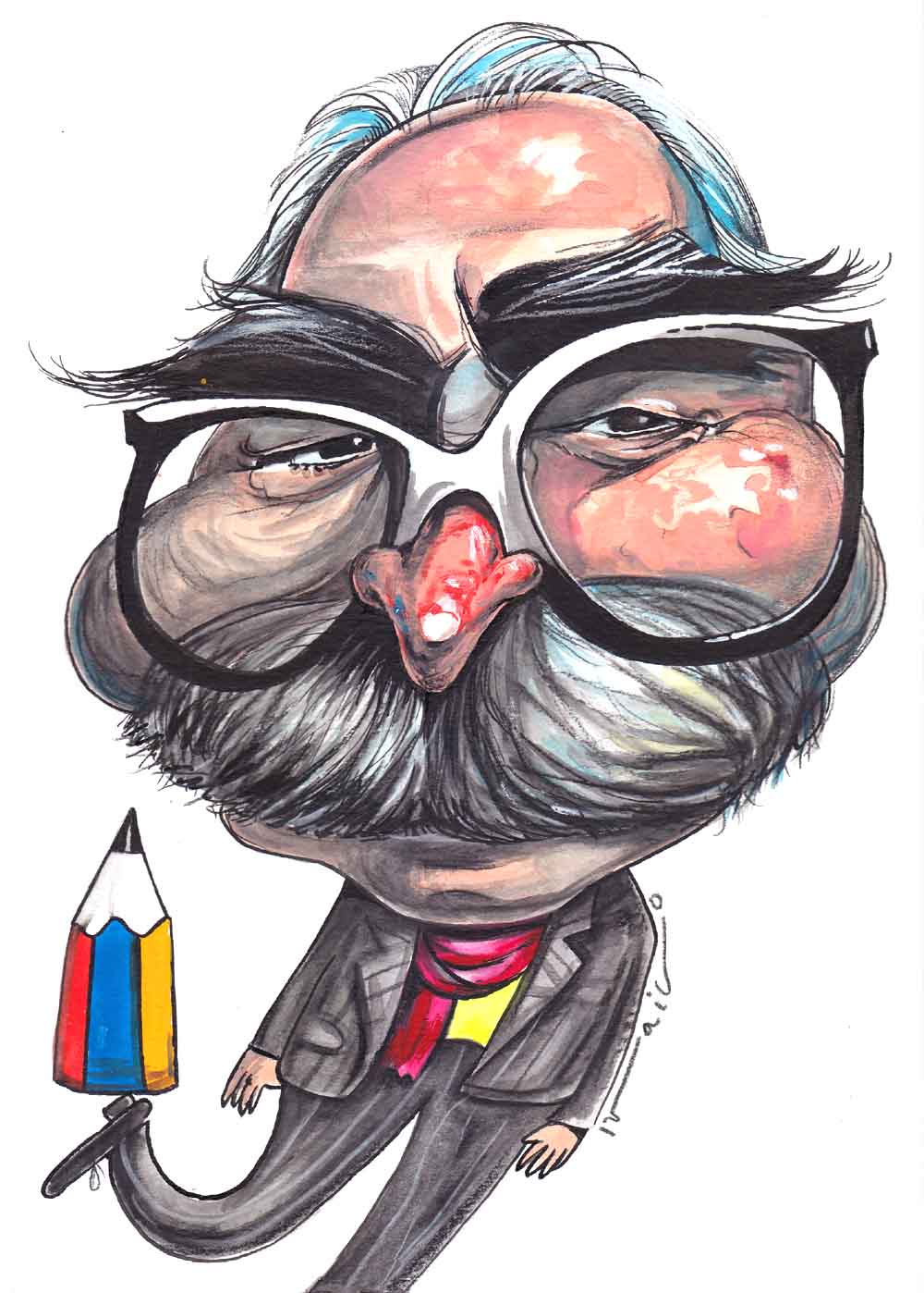 Abdulhadi Shammah .. Caricature by Ivailo Tsvetkov - Bulgaria