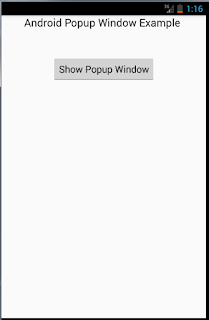Android Popup Window Example 