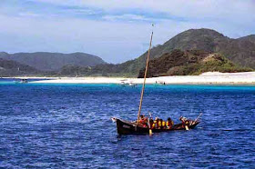 sabani boat with sail down