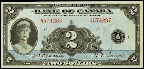 Canada banknotes 2 Dollars note 1935