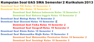 Soal UAS Sosiologi Kelas 10 SMA Semester 2 Kurikulum 2013