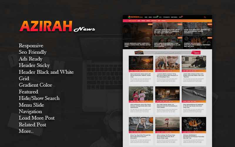 Azirah Responsive Blogger Template