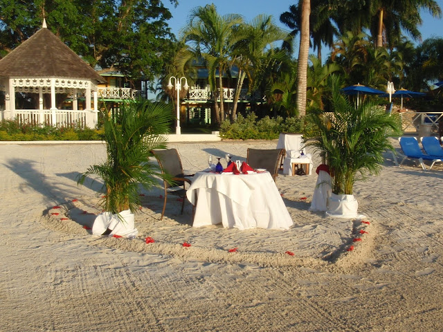 romantic dinner on the beach