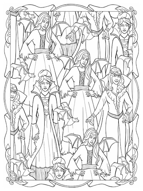 Halloween scapes coloring pages for adult free sample 3