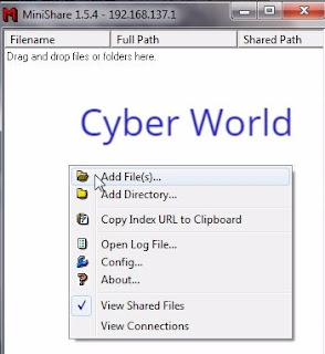 MiniShare Add Files