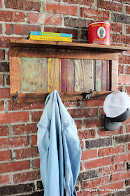 Colorful Rustic Coat Hook and Shelf