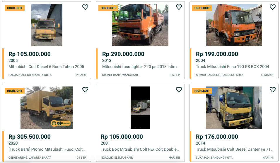 Harga Truk Mitsubishi Bekas 2020