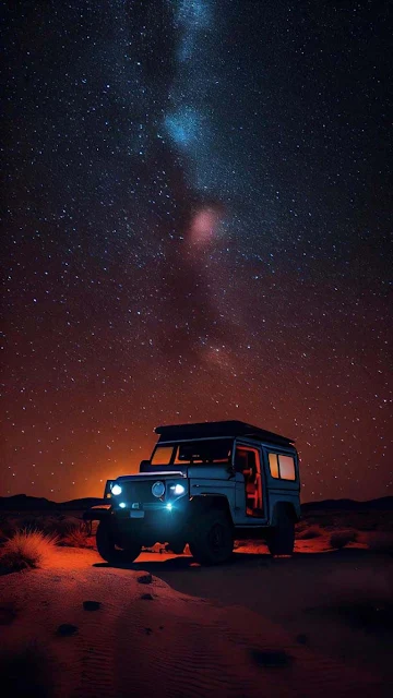 Jeep Starry Night iPhone Wallpaper