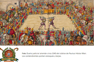 EL DUELO JUDICIAL Y LOS CARTELES DE DESAFÍO: PANOPLIA Y TÉCNICAS DE LOS SIGLOS XIV, XV Y XVI