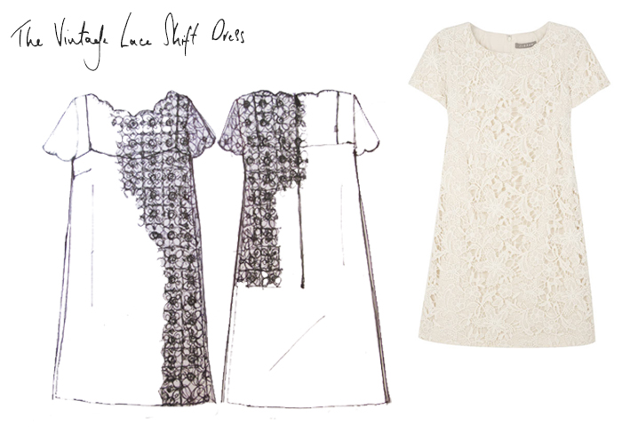 The Vintage Lace Shift Dress in cream is a particular Head Office favourite 