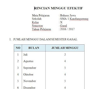 Minggu Efektif Tahun Ajaran 2016/2017