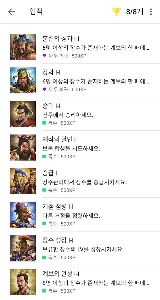 8개 업적 세부내용