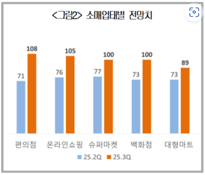 2025년 3분기 '소매유통업 경기전망지수(RBSI)' 최고치 ‘102’ 기록