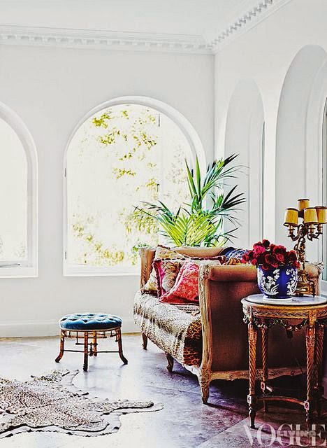 eclectic white room