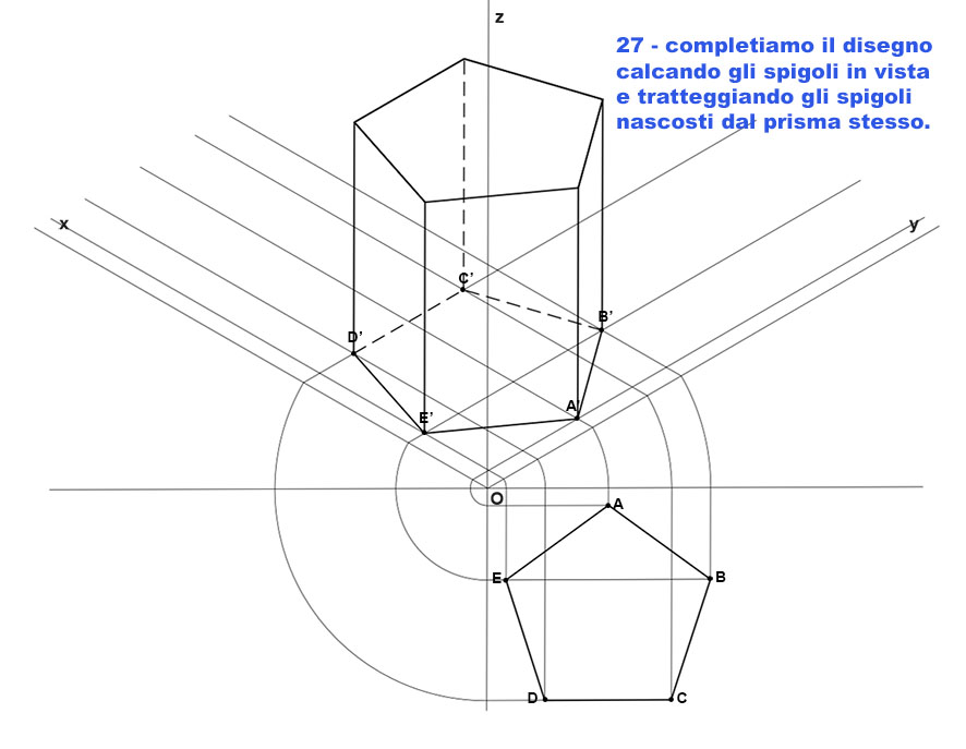 Di Tecnologia Disegno Esempio Di Costruzione Di Un Prisma